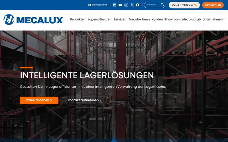 Website snapshot for Mecalux