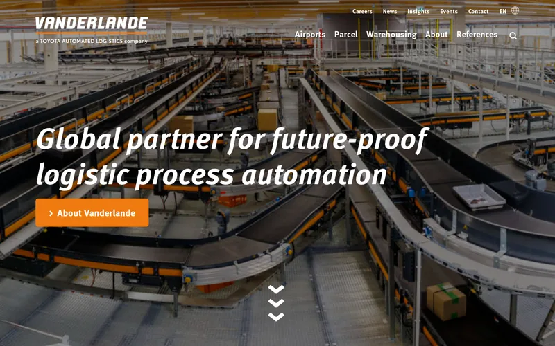 Website snapshot for Vanderlande