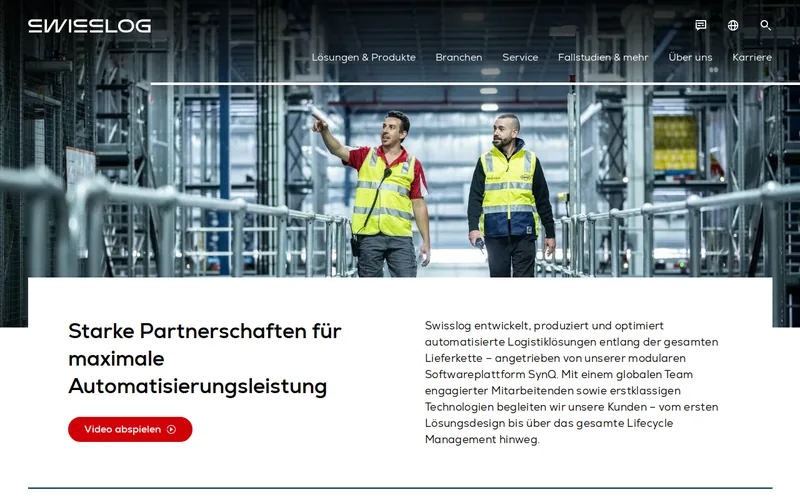 Website snapshot for Swisslog