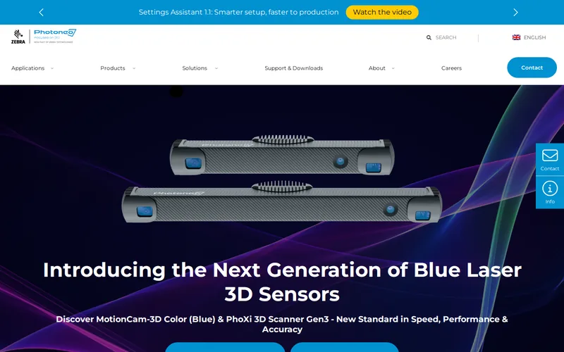 Website snapshot for Photoneo