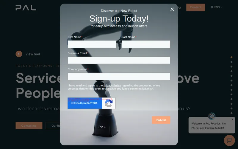 Website snapshot for PAL Robotics