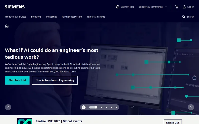 Website snapshot for Siemens