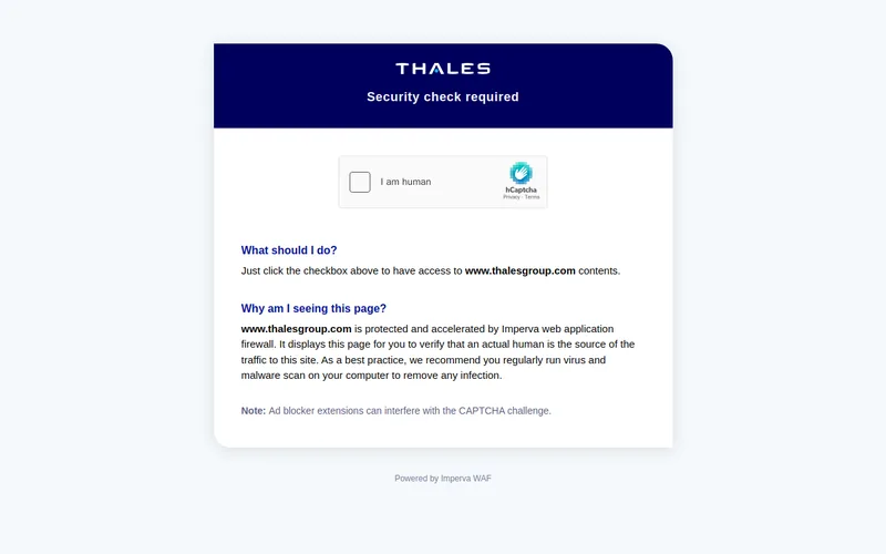 Website snapshot for Thales Group