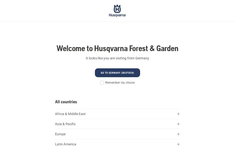 Website snapshot for Husqvarna Robotic Mowers