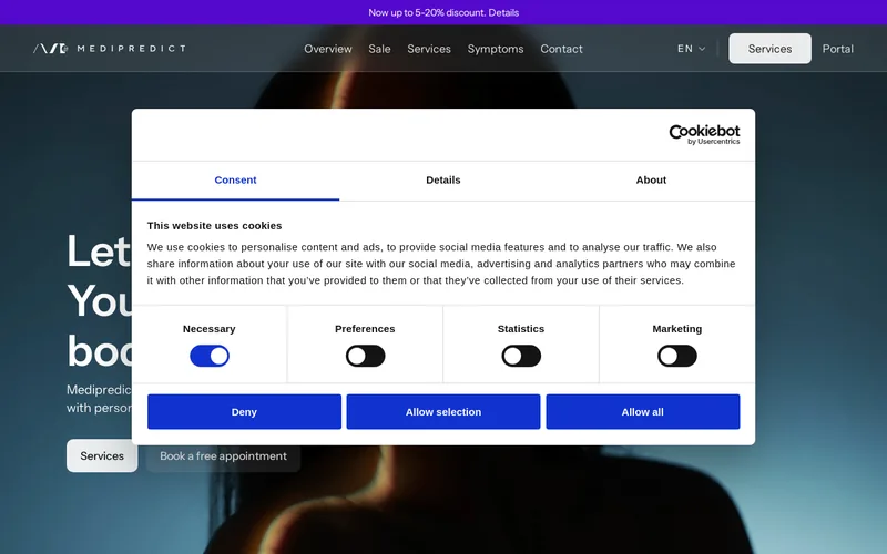 Website snapshot for MediPredict