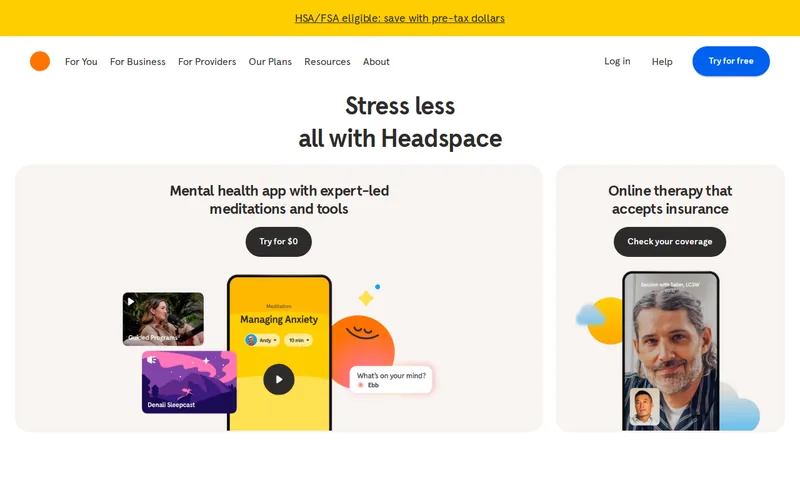 Website snapshot for Headspace