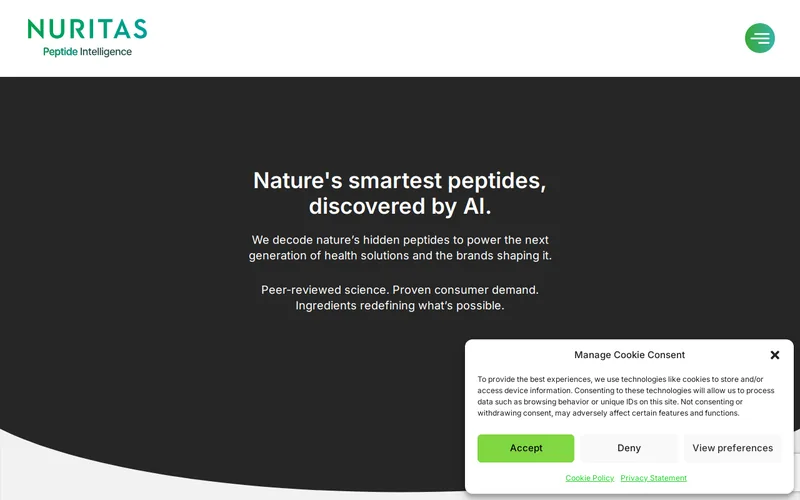 Website snapshot for Nuritas