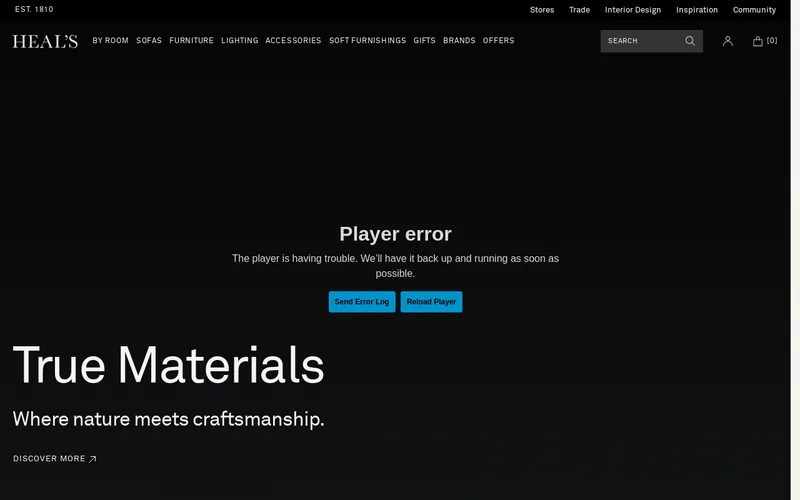 Website snapshot for Heal's