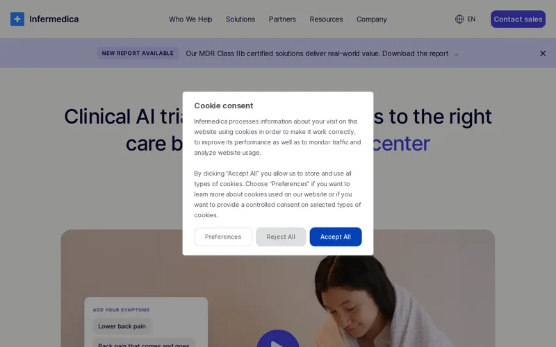 Website snapshot for Infermedica