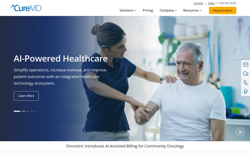 Website snapshot for CureMD