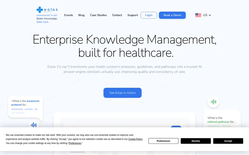 Website snapshot for Eolas Medical