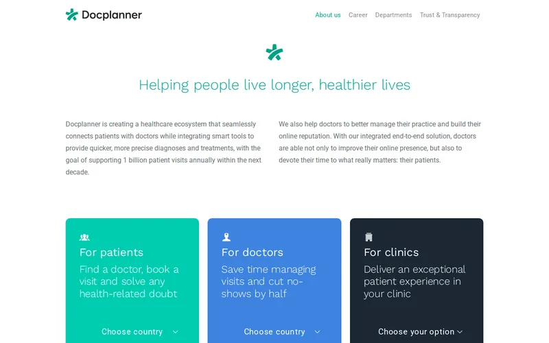 Website snapshot for DocPlanner