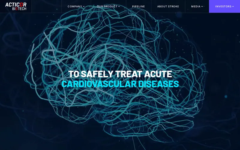 Website snapshot for Acticor Biotech