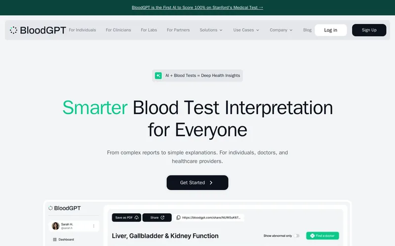 Website snapshot for BloodGPT