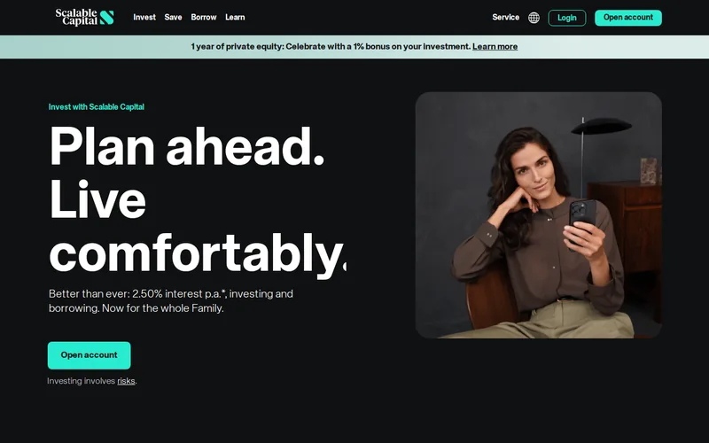 Website snapshot for Scalable Capital