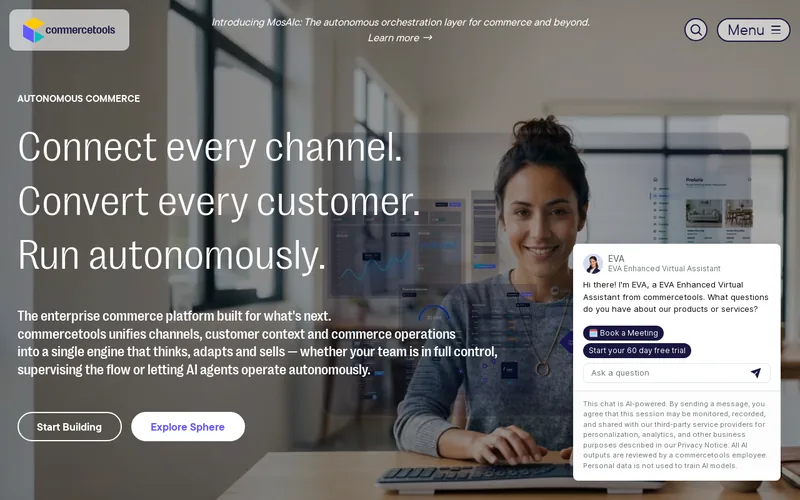 Website snapshot for commercetools