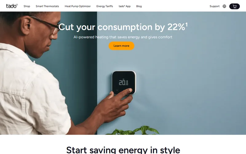 Website snapshot for Tado