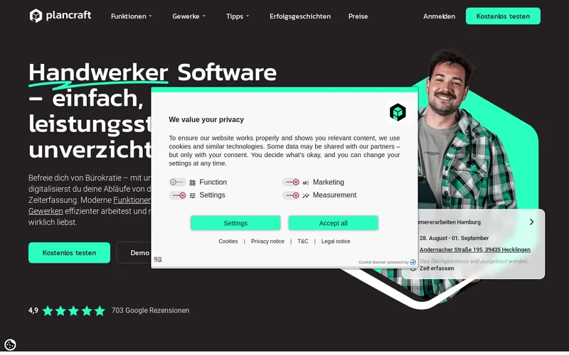 Website snapshot for Plancraft