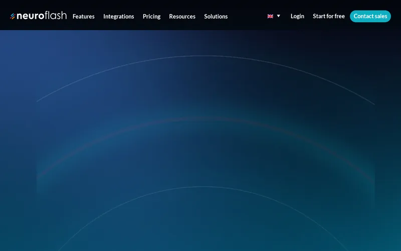 Website snapshot for Neuroflash