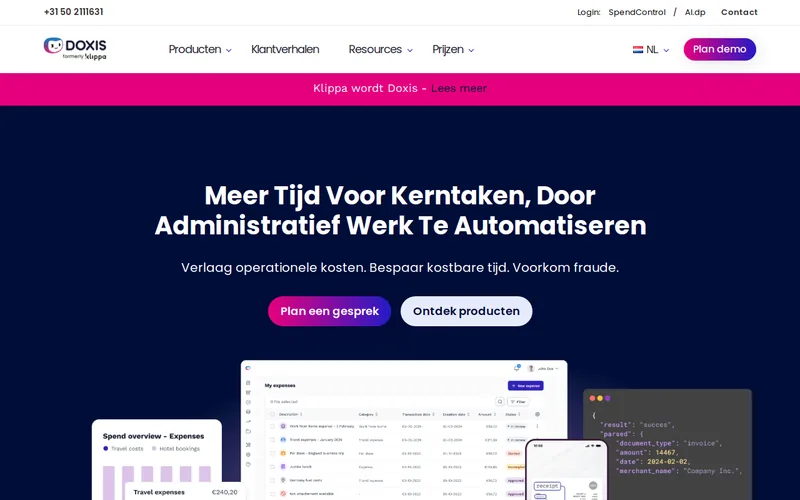 Website snapshot for Klippa