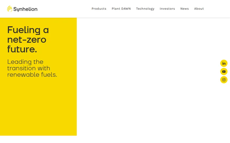 Website snapshot for Synhelion