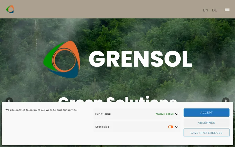 Website snapshot for Grensol Group