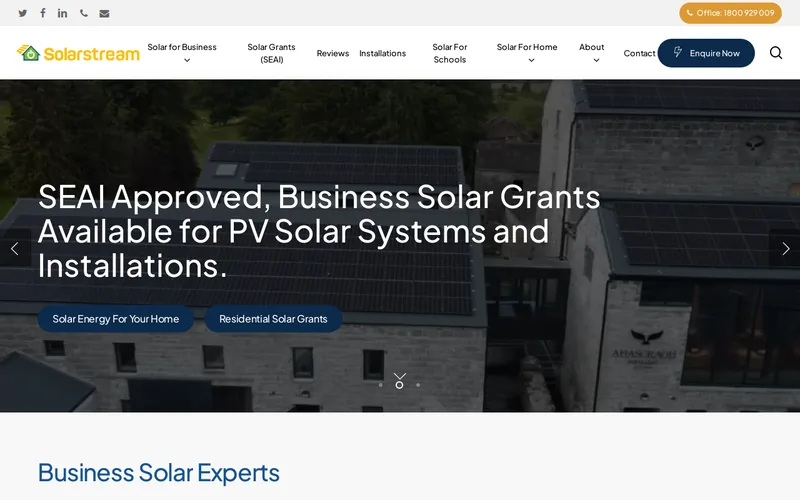 Website snapshot for Solar Stream