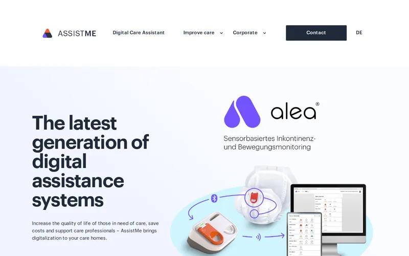 Website snapshot for AssistMe