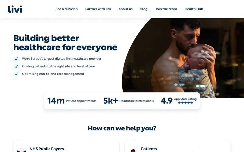 Website snapshot for Livi