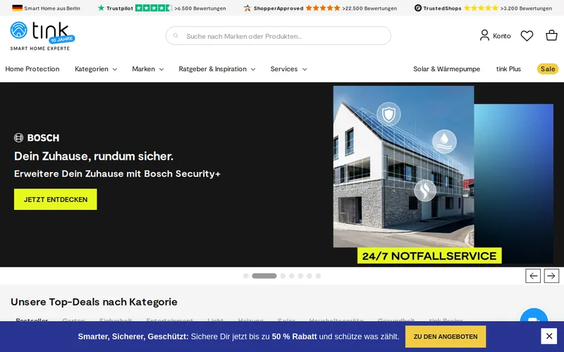 Website snapshot for Tink