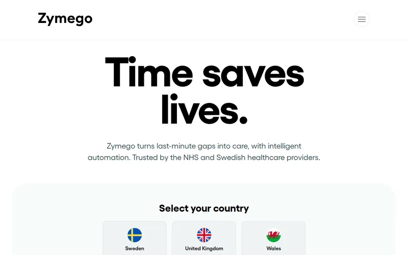 Website snapshot for ZymeGo