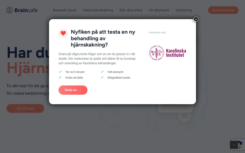 Website snapshot for BrainSafe