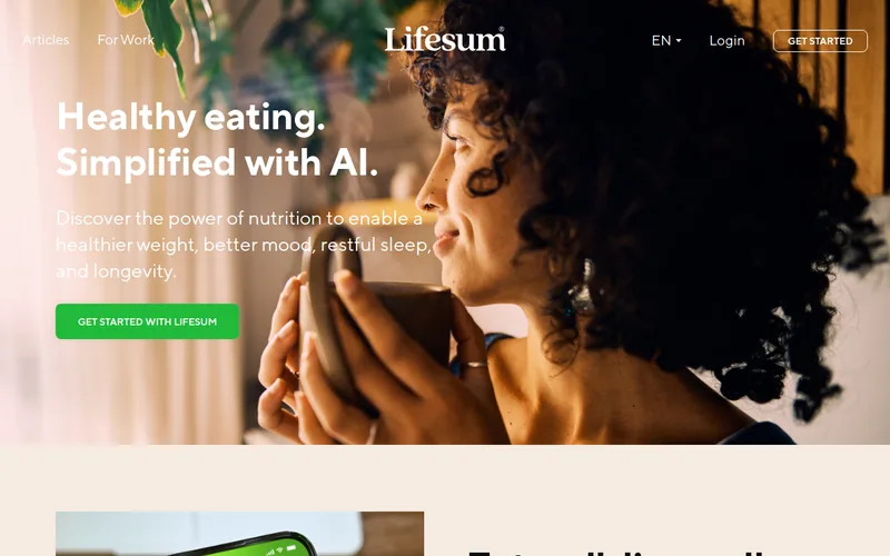 Website snapshot for Lifesum