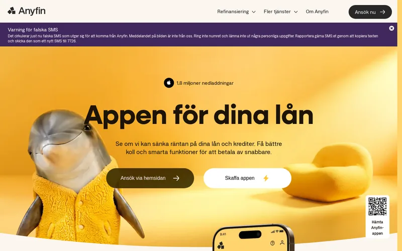 Website snapshot for Anyfin