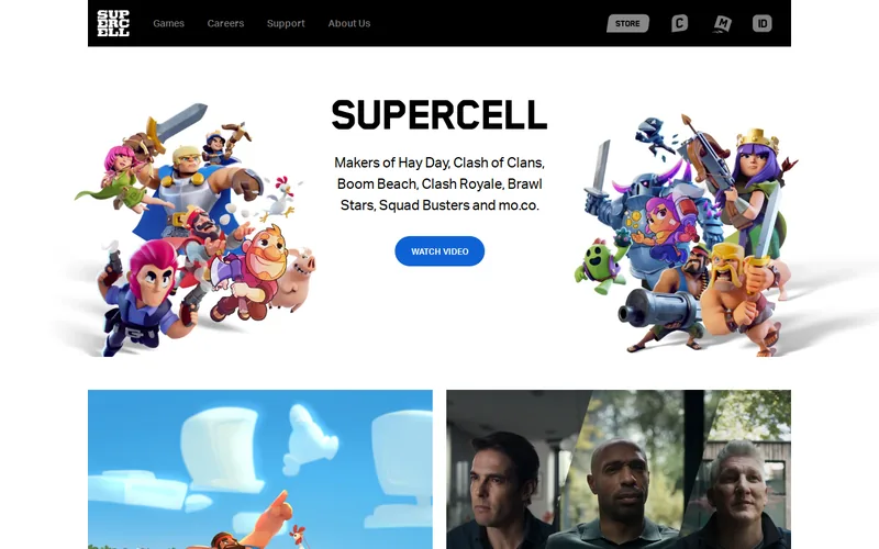Website snapshot for Supercell