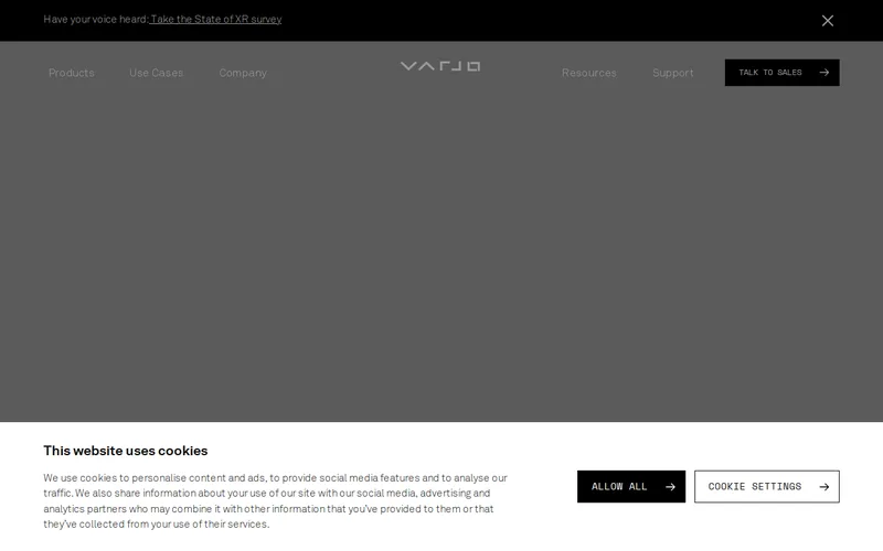Website snapshot for Varjo