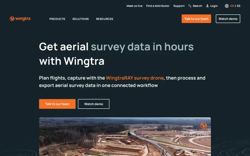 Website snapshot for Wingtra