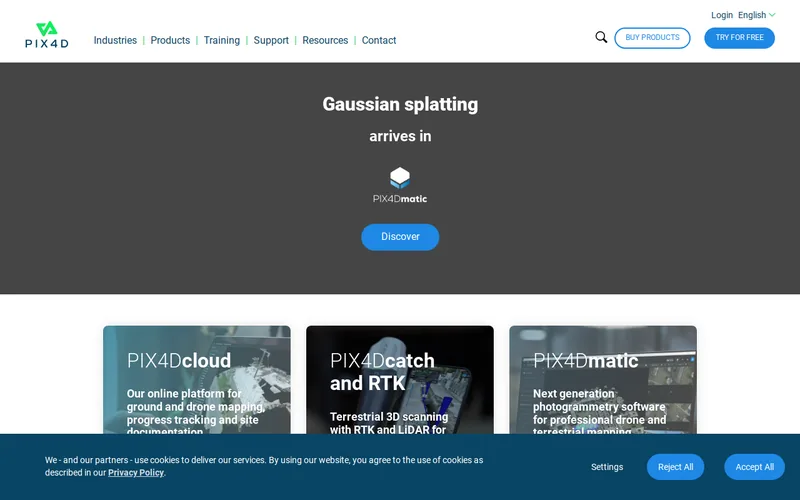 Website snapshot for Pix4D
