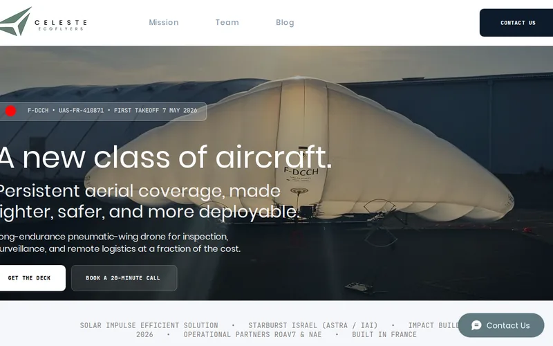 Website snapshot for Celeste Airships