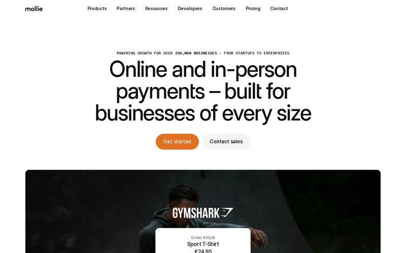 Website snapshot for Mollie B.V.