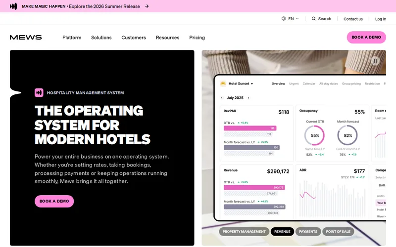 Website snapshot for Mews
