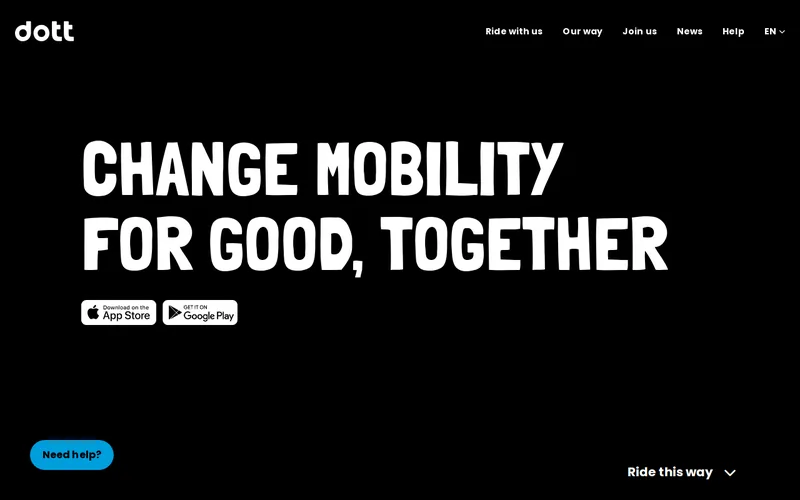Website snapshot for Dott
