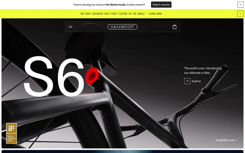Website snapshot for VanMoof