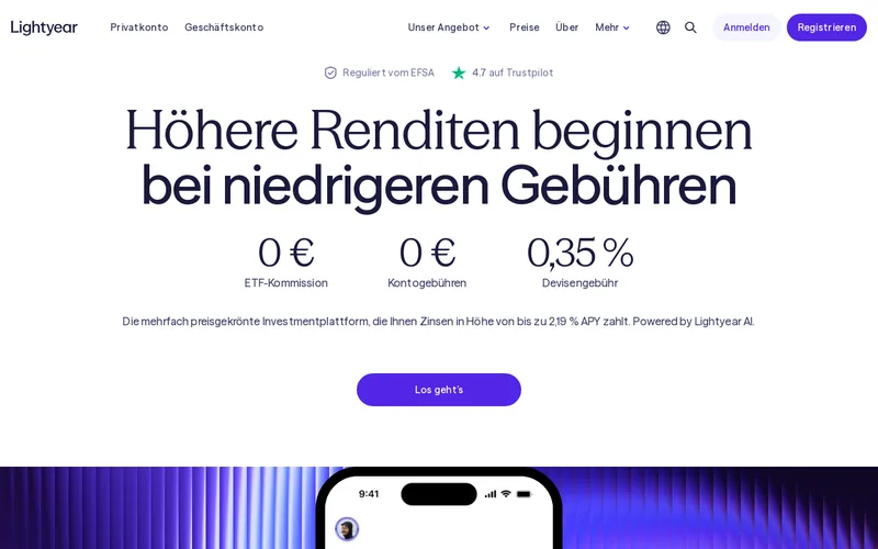 Website snapshot for Lightyear
