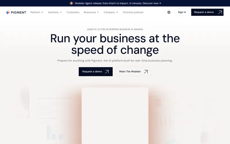 Website snapshot for Pigment