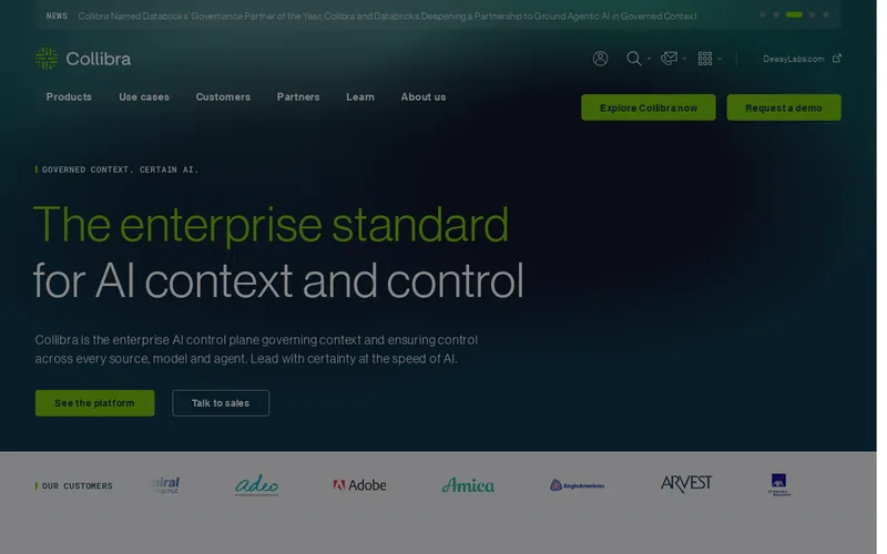 Website snapshot for Collibra