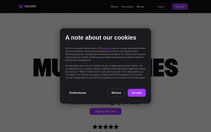 Website snapshot for Deezer S.A.