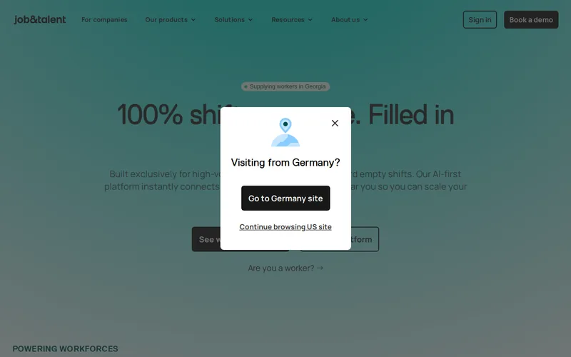 Website snapshot for Job&Talent