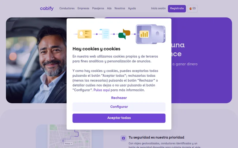 Website snapshot for Cabify