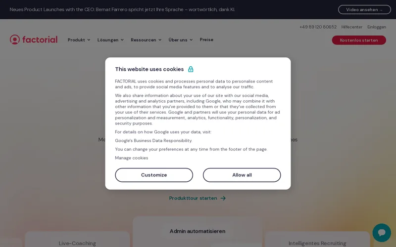 Website snapshot for Factorial